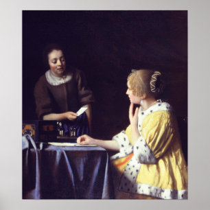 Vermeer - Ministerin und Haushaltshilfe mit Schrei Poster