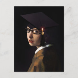 Vermeer Pearl Earring Abschluss Grad Cap Ankündigungspostkarte