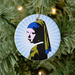Vermeer Perlenohrring Pop Art Keramik Ornament