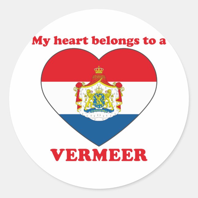 Vermeer Runder Aufkleber (Vorderseite)