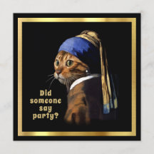 Vermeer Spoof Puss mit einer Perle, die eine Katze