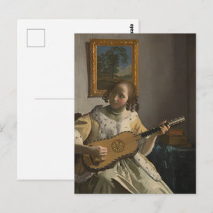 Vermeer-The Guitar Player Retro Fine Art Postkarte