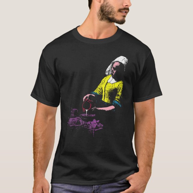 Vermeer The Milkmaid Pop 80s Pop Minimal Baroque A T-Shirt (Vorderseite)