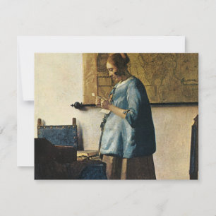 Vermeers Frau in Blue Reading, Brief ca.1665 Einladung