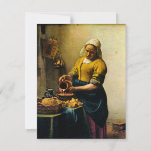 Vermeers Maidservant Pouring Milk (ca. 1660) Einladung