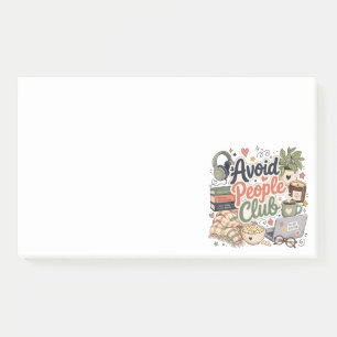 Vermeide Menschen Club Cozy Introvert Vibes Post-it Klebezettel