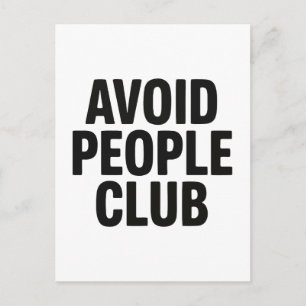 Vermeide Menschen Club Introvertierter Humor State Postkarte