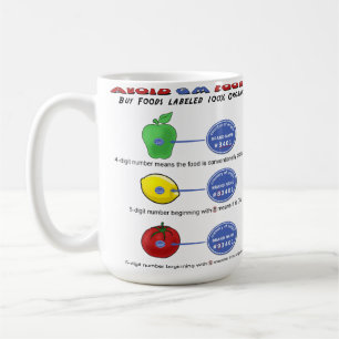 Vermeiden Sie gentechnisch veränderte Lebensmittel Kaffeetasse