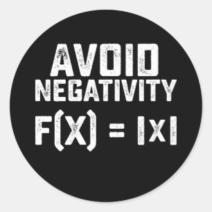 Vermeiden Sie Negativität Funny Math Equation Runder Aufkleber
