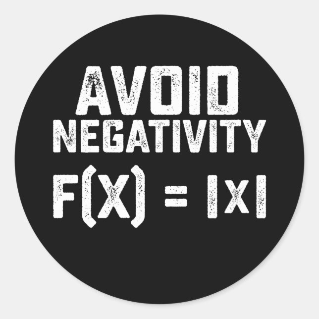 Vermeiden Sie Negativität Funny Math Equation Runder Aufkleber (Vorderseite)