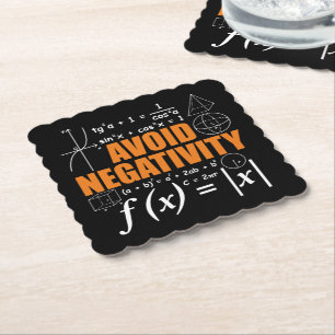 Vermeiden Sie Negativität Lustige Mathematik Mathe Untersetzer