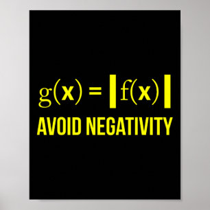 Vermeiden Sie Negativität Mathe Nerd Geek Student Poster