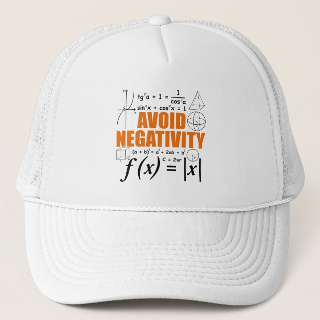 Vermeiden Sie Negativitätslehre Typografie Mathema Truckerkappe (Vorderseite)