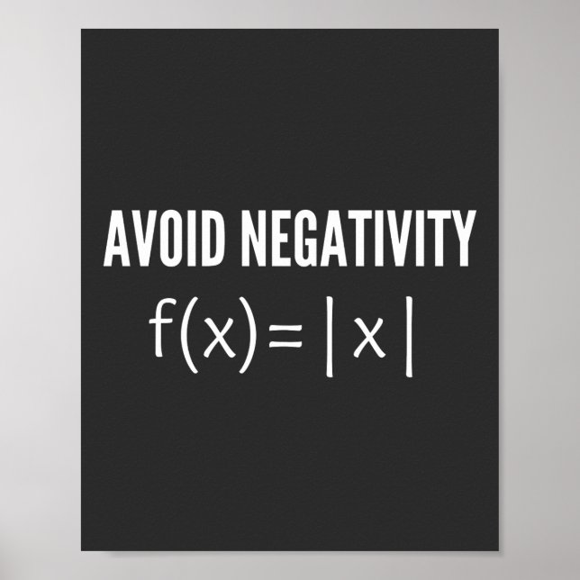 Vermeidung der Gleichung der Negativitätsmathemati Poster (Vorne)