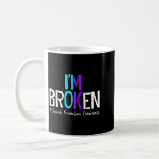Vermeidung von Bewusstsein für zerbrochenes Türkis Kaffeetasse