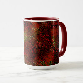 Vermelho forte esfolado sobre o cinza áspero tasse