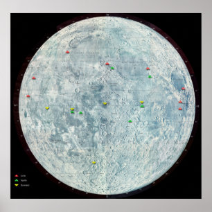 Vermesser Apollo und Luna Mondmissionen Poster