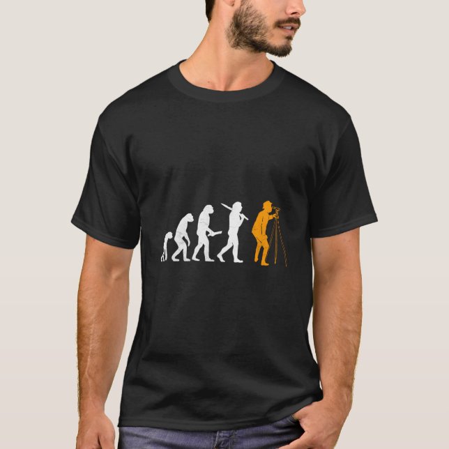 Vermesser Landvermessung Evolution eines Vermesser T-Shirt (Vorderseite)