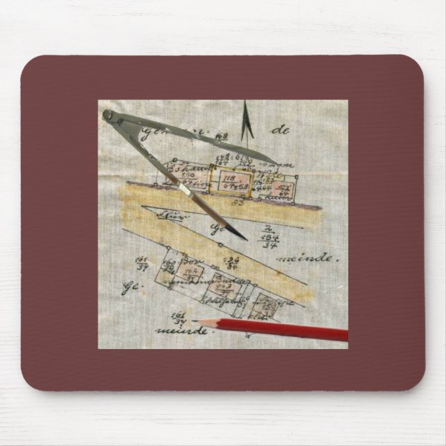 Vermessung - Vintage Mousepad (Vorne)