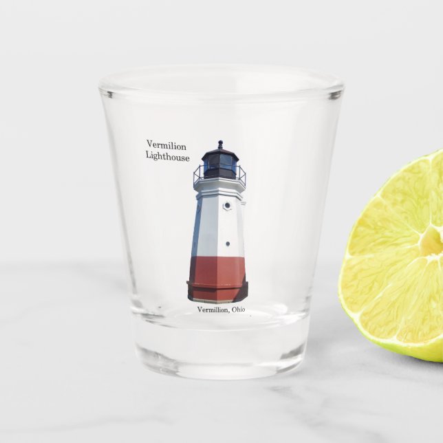 Vermilion Leuchtturmglas Schnapsglas (Vorderseite)