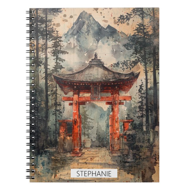 Vermilion Mountain Gate Tuschwaschung Notizblock (Vorderseite)