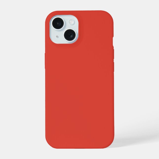 Vermilion Roter Herbst Saison solide Farbe iPhone 15 Hülle (Rückseite)