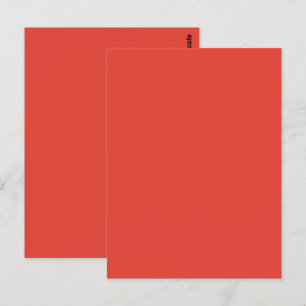 Vermilion Roter Herbst Saison solide Farbe Postkarte
