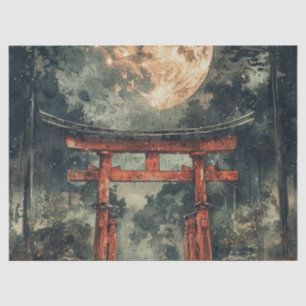 Vermilion Tempel-Tor-Wasserfarbe-Tinte (2) Seidenpapier