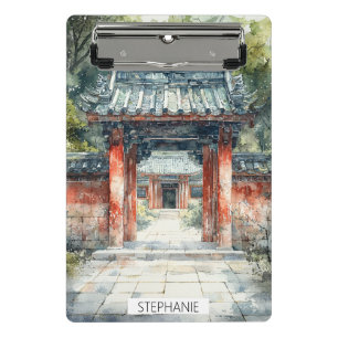 Vermilion Tempel-Tor Watercolor-Tinte (2) Mini Klemmbrett