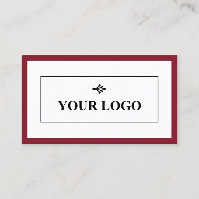 Vermillion Border Your Logo Minimalistisch Visitenkarte (Vorderseite)