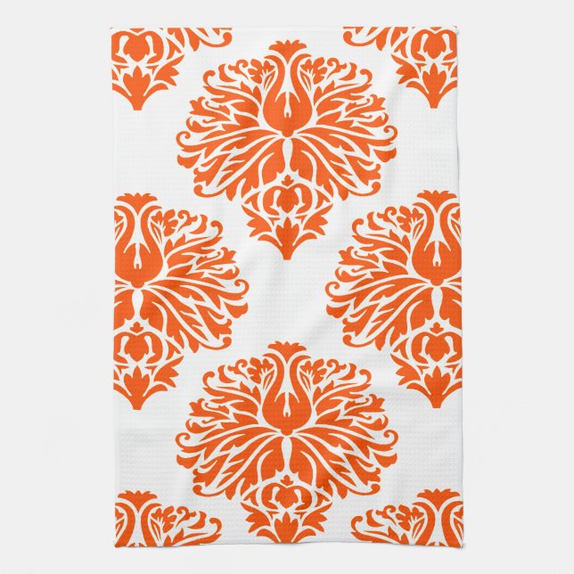 Vermillion Elegant Damask Handtuch (Vertikal)