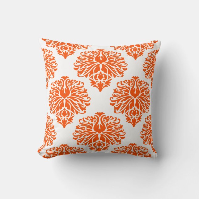 Vermillion Elegant Damask Kissen (Vorderseite)