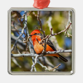 Vermillion Flycatcher Ornament Aus Metall