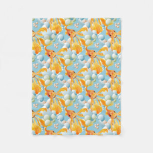 Vermillion Goldfish in Pastelblase Wasser Fleecedecke