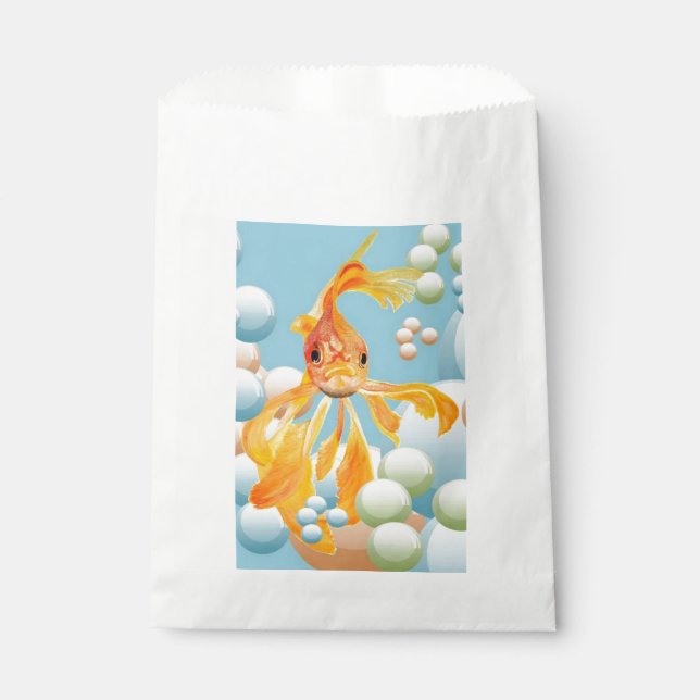 Vermillion Goldfish in Pastelblase Wasser Geschenktütchen (Vorderseite)