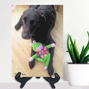 Vermisse dich süßer Chocolate-Labrador mit Spielze Karte