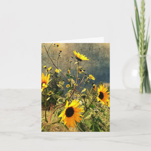 Vermisse dich Texturierte Sonnenblumen Monsunwolke Karte