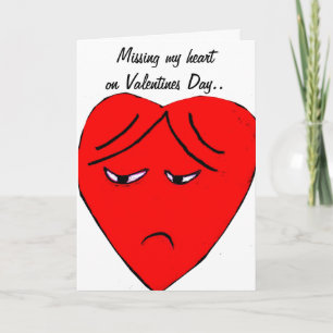 VERMISSE MEIN HERZ AN VALENTINSTAG Karte
