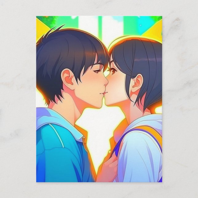 Vermisst | Anime Kiss Postkarte (Vorderseite)