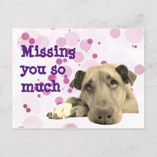 Vermisst, dass du trauriger Hund bist Postkarte