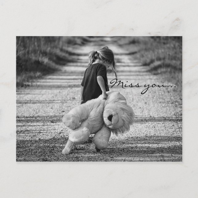 Vermisst, du Teddybär Postkarte (Vorderseite)