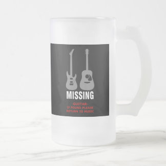 VERMISST (Gitarre - wenn gefundene bitte Rückkehr Mattglas Bierglas