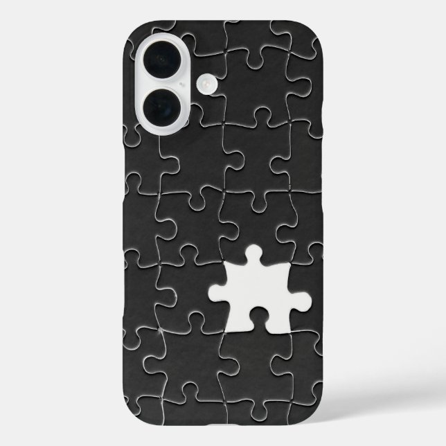 Vermisst Jigsaw Puzzle Piece schwarz iPhone 16 Hülle (Rückseite)