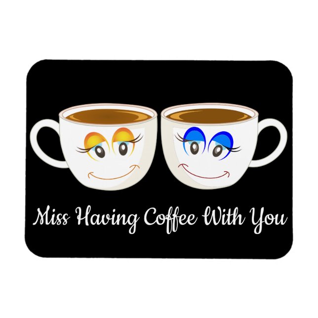 Vermisst Kaffee mit Niedlichen Kaffeekuchen Magnet (Horizontal)