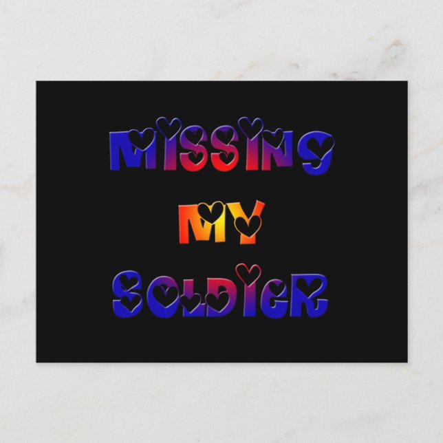 Vermisst mein Soldat Postkarte (Vorderseite)