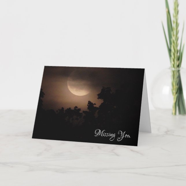 Vermisst Sie Vollmond auf einer schönen Nachtkarte Karte (Vorderseite)
