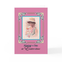 Vermisst Sie zu Ostern - Vintage Dame mit Bonnet