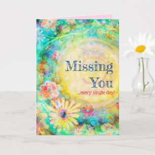Vermisst You Pastel Floral Hübsch Girl Karte