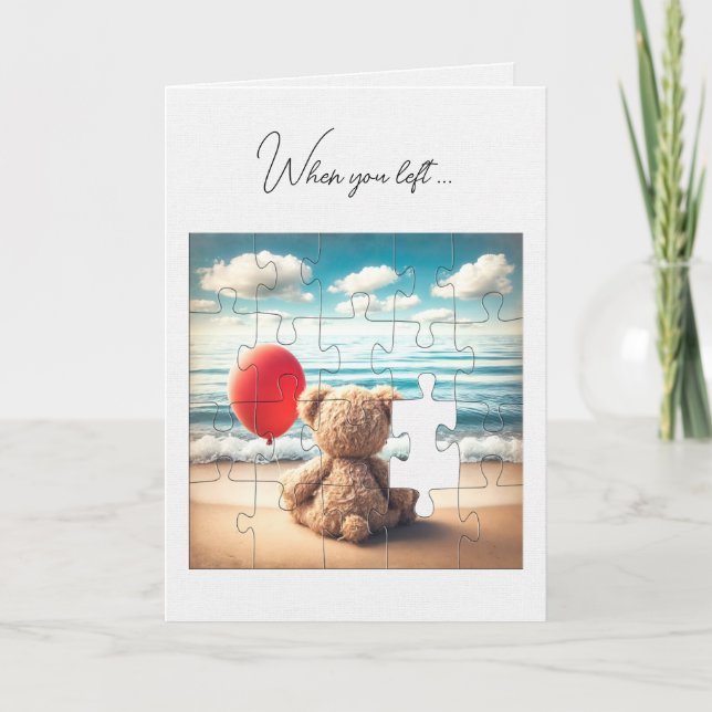Vermisst You Teddy Bear Jigsaw Puzzle Karte (Vorderseite)