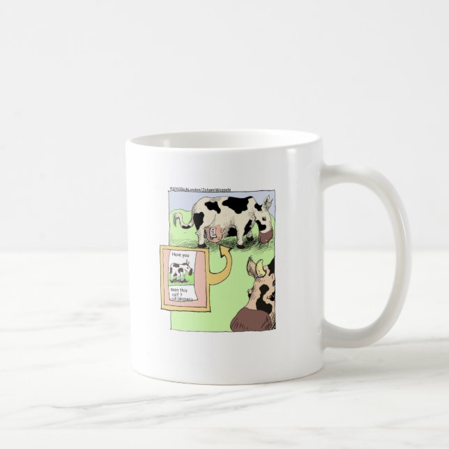 Vermisste Kuh Funny Cartoon Geschenke & Sammlerstü Kaffeetasse (Rechts)